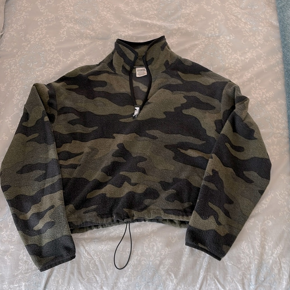 Pink Crop Camp Sweatshirt